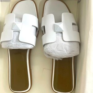 Brand New Hermes White Sandals